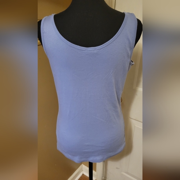 Talbots Blue 100% PIMA Cotton Tank Top - Picture 4 of 7